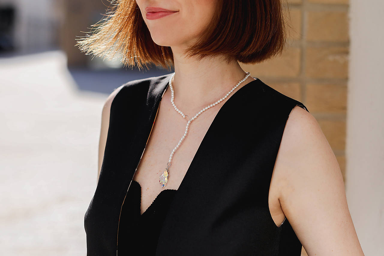 shell perlový náhrdelník - slzy