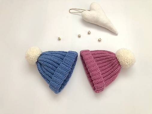 Detské čiapky - Zimné čiapočky 0-4mesiacov - 17607569_