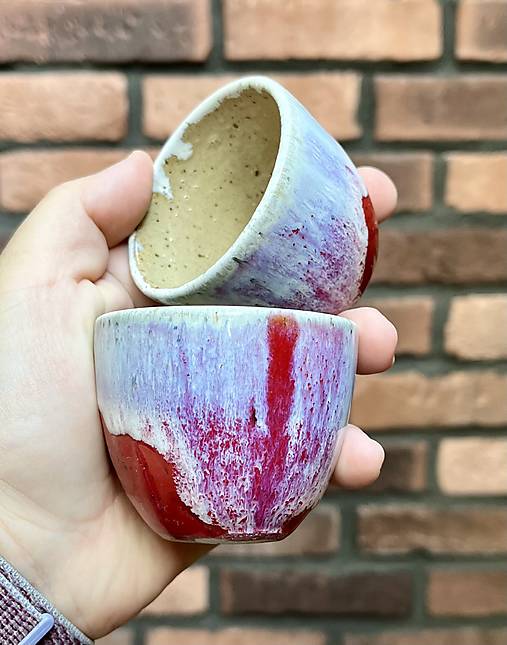 Espresso pohárik (červená) kamenina