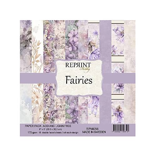 Papier - Scrapbook papier Fairies 8x8 - 17610496_