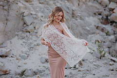 Šatky - Čipkovaná šatka mohair silk | Náručie šafranu - 17609985_