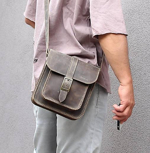 Pánske tašky - Pánska kožená taška *Crazy Stone* - 17609952_