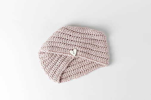 Detské čiapky - Háčkovaný turban - 17609812_