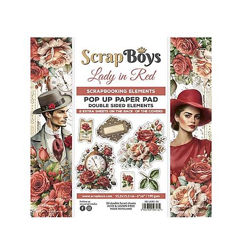 Papier - Scrapboys scrapbook papier Pop up 6x6 Lady in Red - 17610948_
