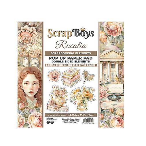 Papier - Scrapboys scrapbook papier Pop up 6x6 Rosalia - 17610963_