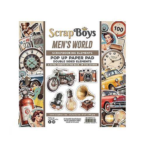 Papier - Scrapboys scrapbook papier Pop Up 6x6 Men's World - 17611080_