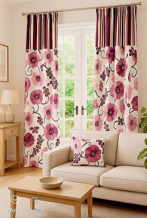 Úžitkový textil - Závesy+2 vankúše SET v zľave ⚠️ - 17610706_