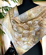 Šatky - Hodvábne ľalie + darčekové balenie ... - 17610655_