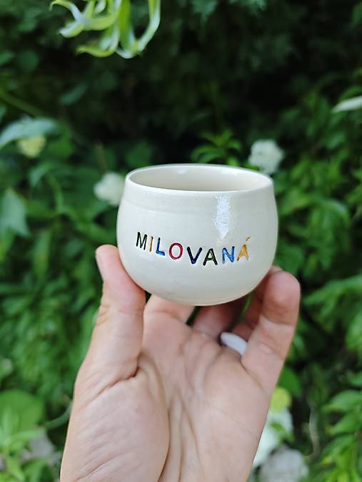 Nádoby - šálka Milovaná 100 ml  - 17611811_