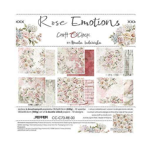Papier - Scrapbook papier 12x12 Rose Emotions - 17613246_