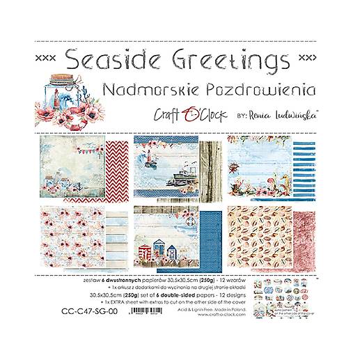 Papier - Scrapbook papier Seaside Greetings 12x12 - 17613323_