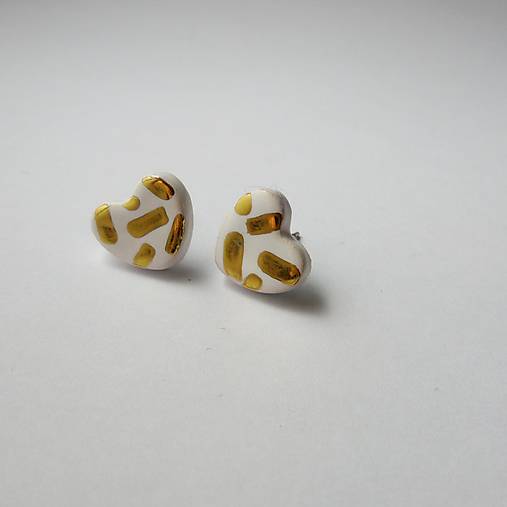Náušnice - TANA hand made jewellery - keramika/zlato - 17613116_