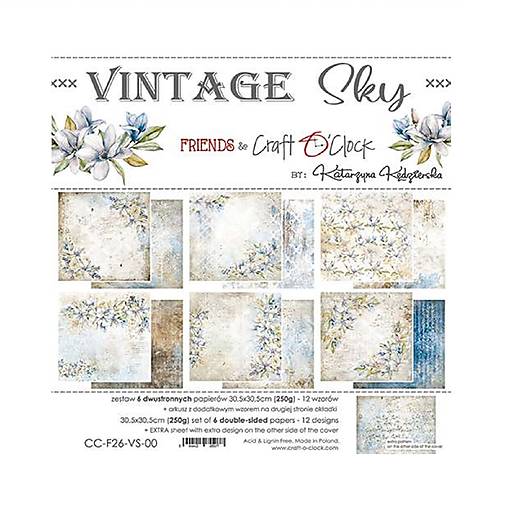 Papier - Scrapbook papier Vintage Sky 12 x 12 - 17614942_