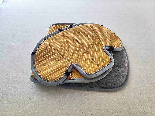 Detský textil - VLNIENKA Podložka do autosedačky Joie Every stage 100% Merino TOP SUPER WASH Grey 100% bavlna Bodka mustard - 17614699_