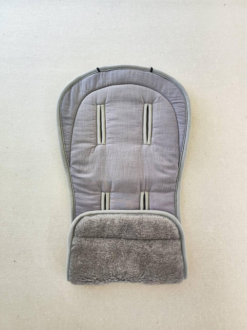 Detský textil - VLNIENKA podložka do kočíka BUGABOO FOX  100% WOOL Merino Grey 100% ľan Grey - 17614703_