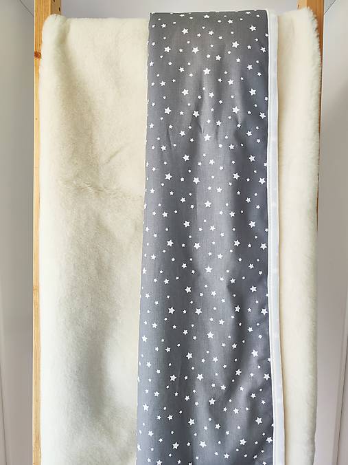 Úžitkový textil - Deka 100% ovčie rúno MERINO ELEGANT 140 x 210 cm Hviezdičky šedé - 17615090_