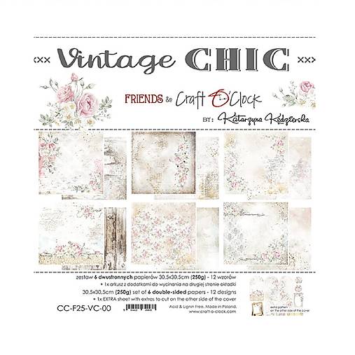 Papier - Scrapbook papier Vintage Chic 12 x 12 - 17616340_