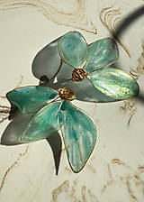 Náušnice - Náušnice Flower (Zelená) - 17618080_