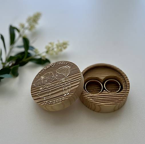 Prstene - Drevená krabička na svadobné prstene/obrúčky - 17617239_