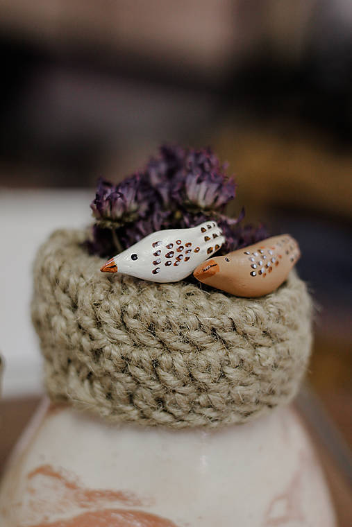 Brošne - Brošňa vtáčik (biela) - 17616540_