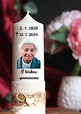 Sviečky - Sviečka na hrob s vlastným textom a fotografiou - 17617380_