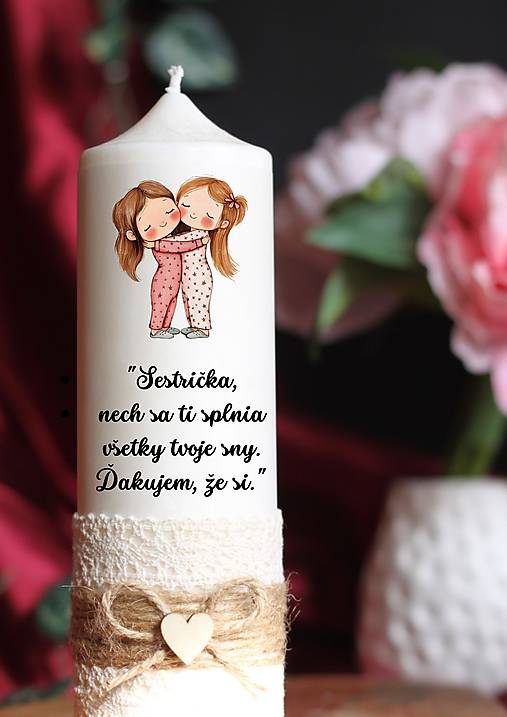 Sviečky - Voňavý darček pre sestričku  Veľká vonná sviečka s vôňou podľa želania - 17617457_