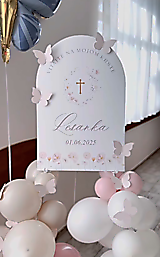 Tabuľky - Uvítacia detská tabuľa na krst polkruh - 17618356_