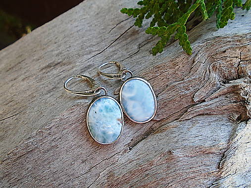 Strieborné náušnice Ag925 Larimar