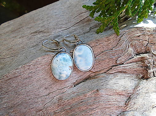 Strieborné náušnice Ag925 Larimar