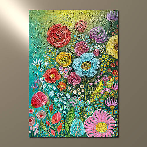 Obrazy - Abstraktné kvety 70x50 - 17619511_