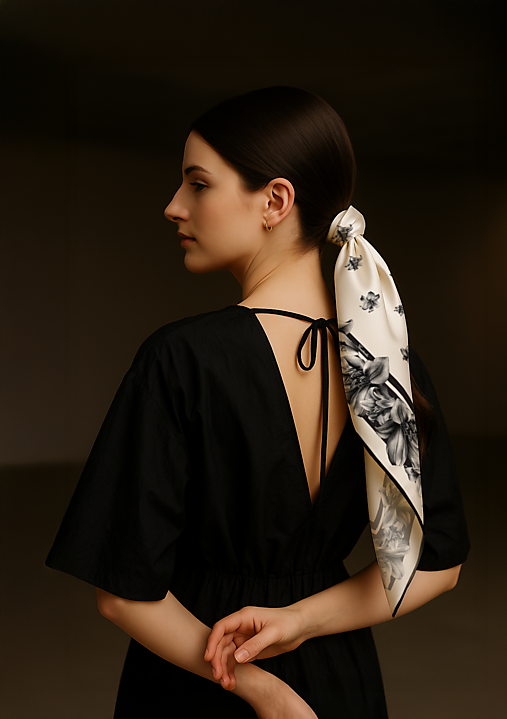 Šatky - Saténová šatka LILIUM original - Personalizovaná // Autorský dizajn - 17618816_