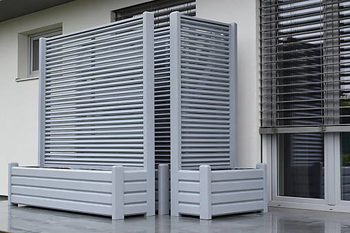 Nádoby - Dĺžka od 60-100cm - Žalúziový štýl, kvetináč/ vyvýšený záhon so zástenou  - 17618235_