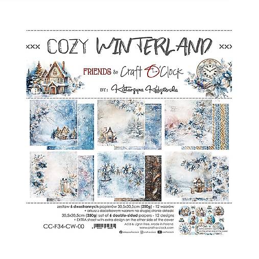 Papier - Scrapbook papier Cozy Winterland 12 x 12 - 17620872_