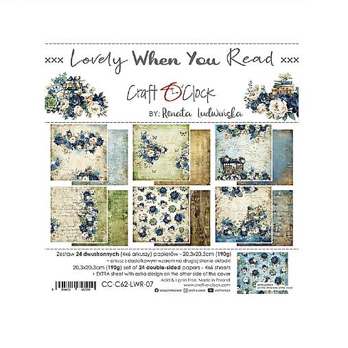 Papier - Scrapbook papier Lovely When You Read 8x8 - 17622475_