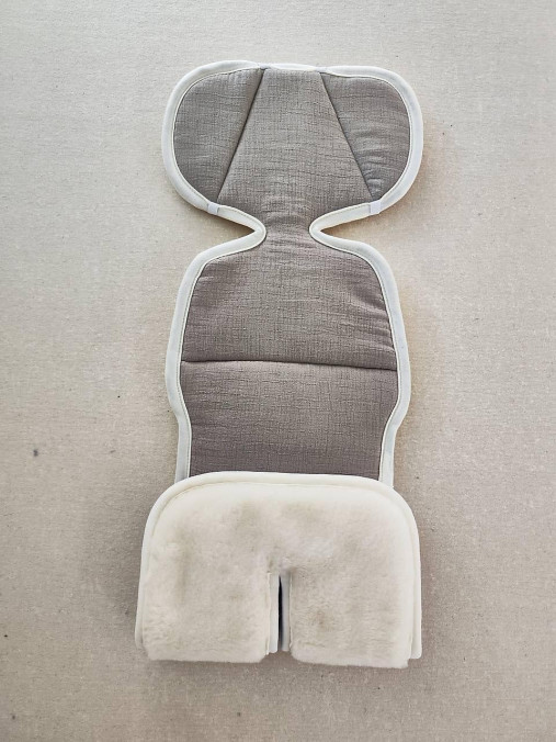 Detský textil - VLNIENKA Vložka proti poteniu do autosedačky 9/18/25 kg 100% Merino Natural proti poteniu, prehriatiu Mušelín Bambus - 17621125_