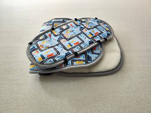 Detský textil - VLNIENKA Podložka do autosedačky Cybex Solution G 100 % Merino proti poteniu a prechladnutiu  Cesta s autami - 17621255_