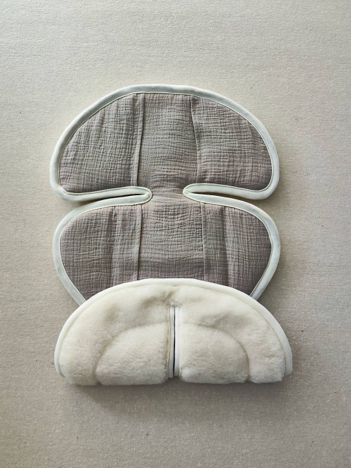 Detský textil - VLNIENKA do autosedačky Maxi-Cosi pebble 360 100% Merino top super wash Natural 100% Mušelín Beige béžový - 17621263_