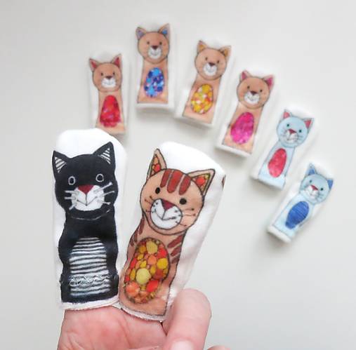 MINI pršteková maňuška - mačka