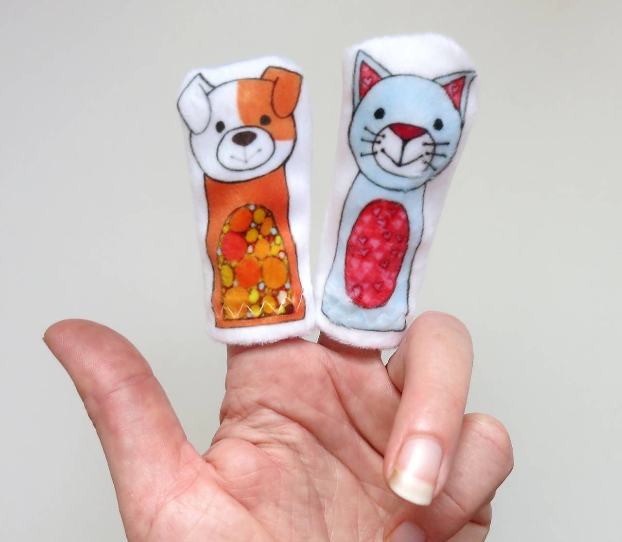 MINI pršteková maňuška - sada O psíčkovi a mačičke