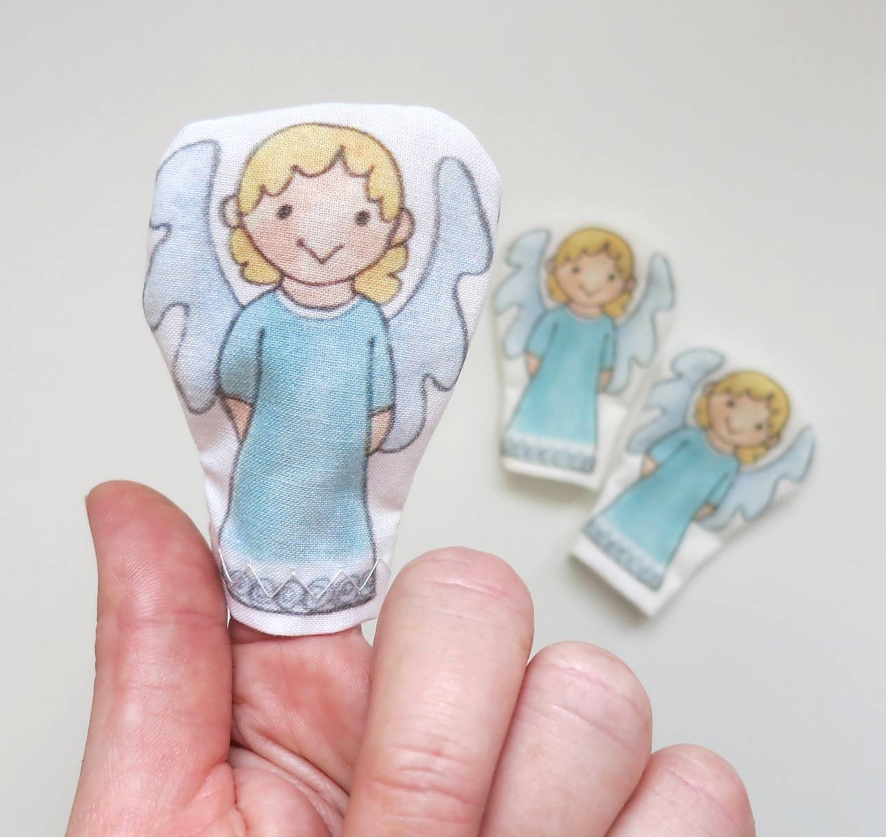 MINI pršteková maňuška - sada anjelik a čertík (anjel)
