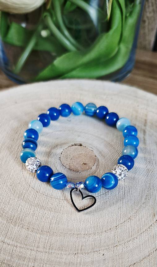 Náramok Achát blue