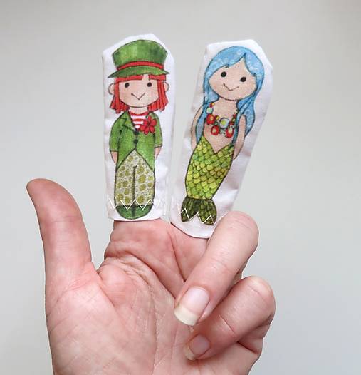 MINI pršteková maňuška (sada Vodník a Morská panna)