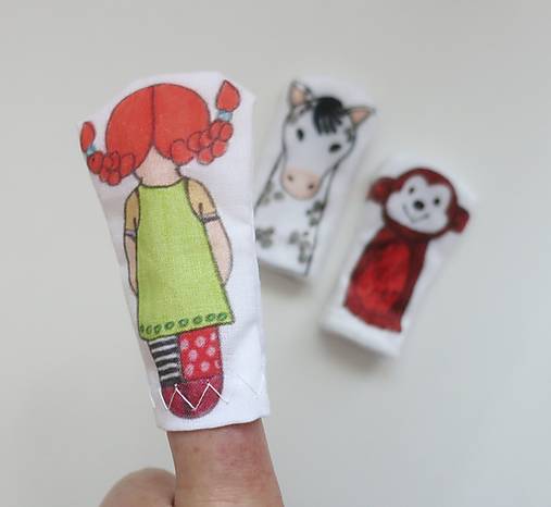 MINI pršteková maňuška (sada Pippi Dlhá Pančucha a zvierací kamaráti)