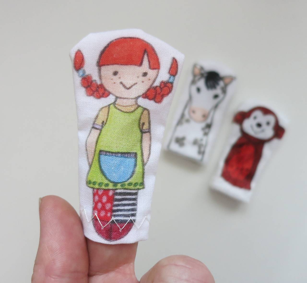 MINI pršteková maňuška - sada Pippi Dlhá Pančucha a zvierací kamaráti
