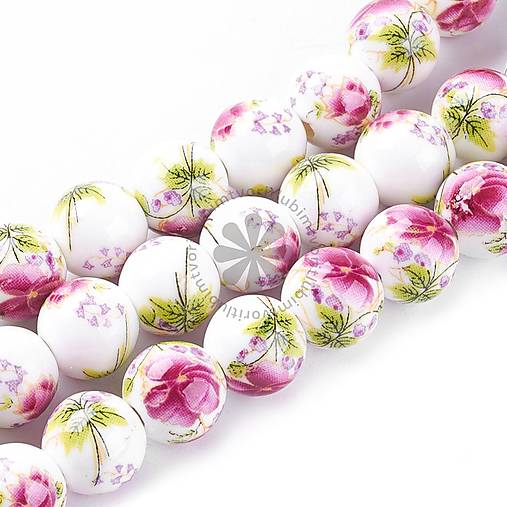 Korálky - (5802) Porcelánové korálky, 10 mm - 1 ks - 17623320_