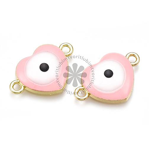 Komponenty - (5806) Medzikus srdiečko s očkom, 14x20 mm - 1 ks - 17623337_