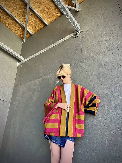 Svetre a kardigány - STRIPE! kabátik (Harriet) - 17623823_