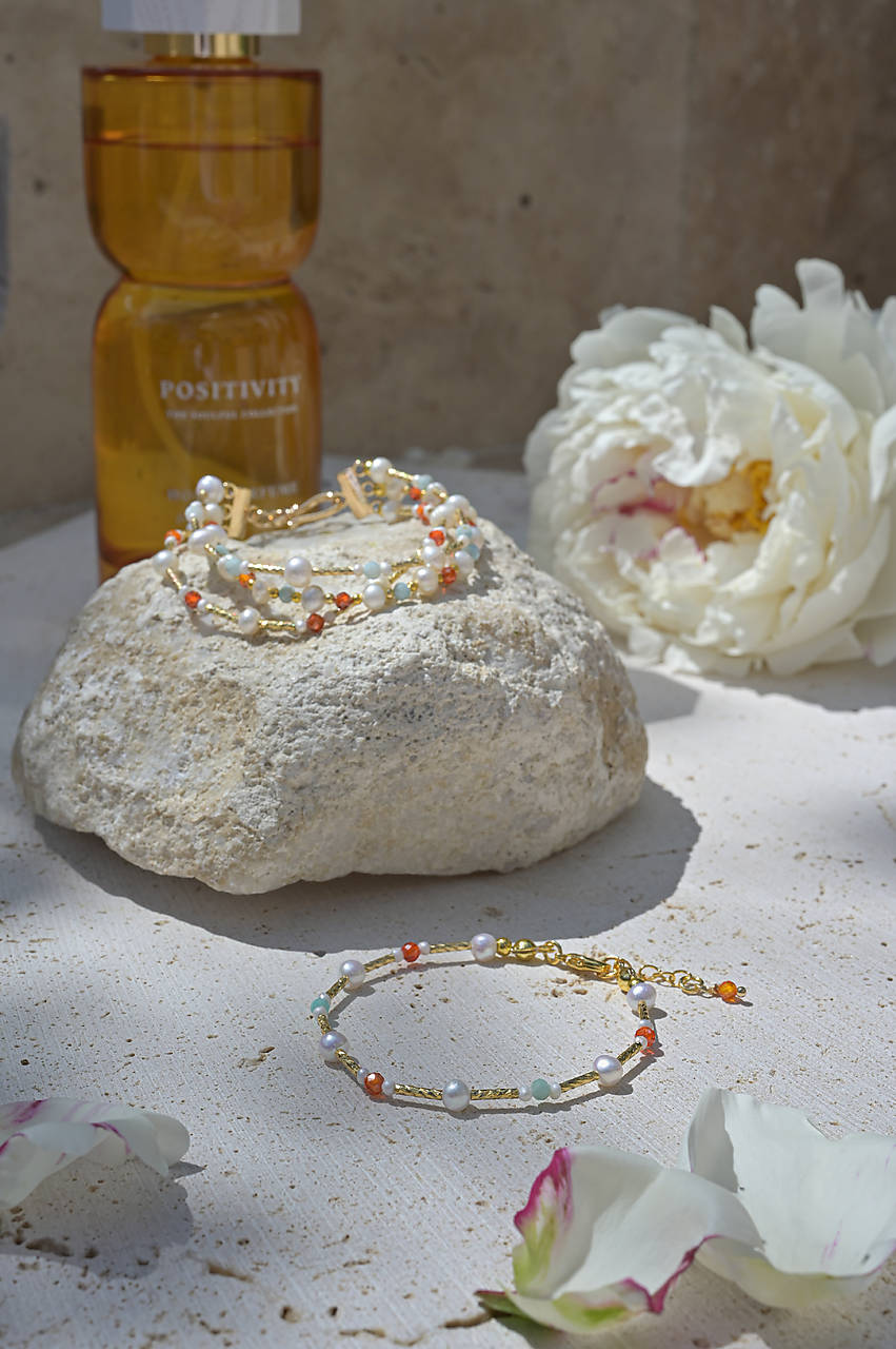 Perlový náramok Radosť (M 16 cm)