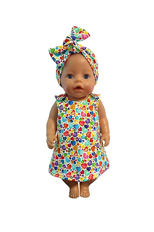 Hračky - Šatočky pre bábiku BABY BORN - 43 cm, srdiečka - 17623127_