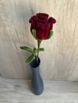 Dekorácie - 🌹 Ručne vyrábaná ruža z chlpatých drôtikov - 17624127_